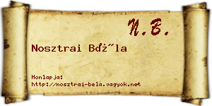 Nosztrai Béla névjegykártya