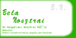 bela nosztrai business card